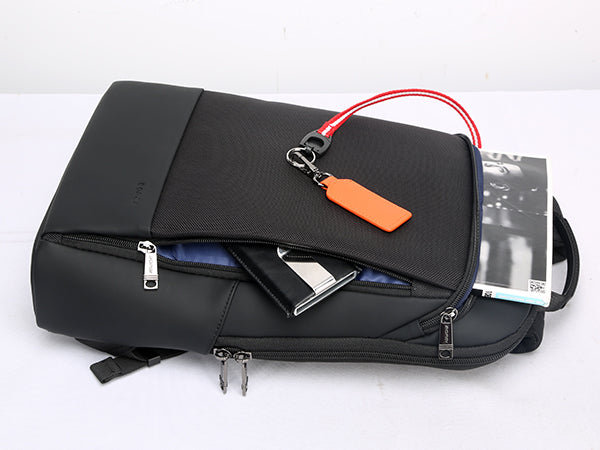 BOPai Slim Laptop Thin Business Backpack with Bottle Holder USB Charging Professional for Men Notebook Work Office Anti Theft Smart Computer 15-15.6 inch Back pack Light Black